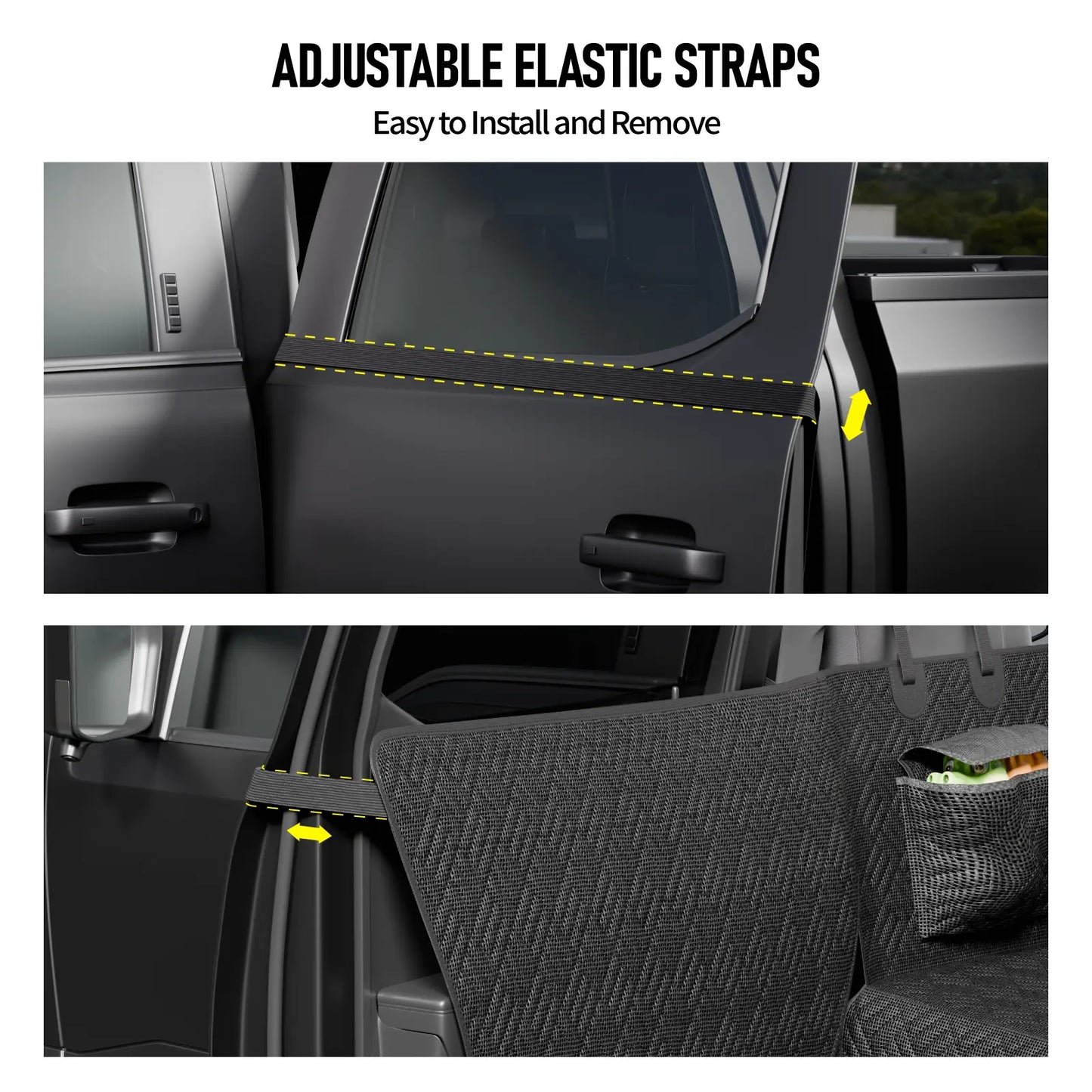 Premium Waterproof Dog Car Seat Cover with Rigid Base, Supports Up to 400 lbs | Innovative Hammock-Style Back Seat Extender for Cars, SUVs, and Full-Size Trucks (Available in Small and Large Sizes)