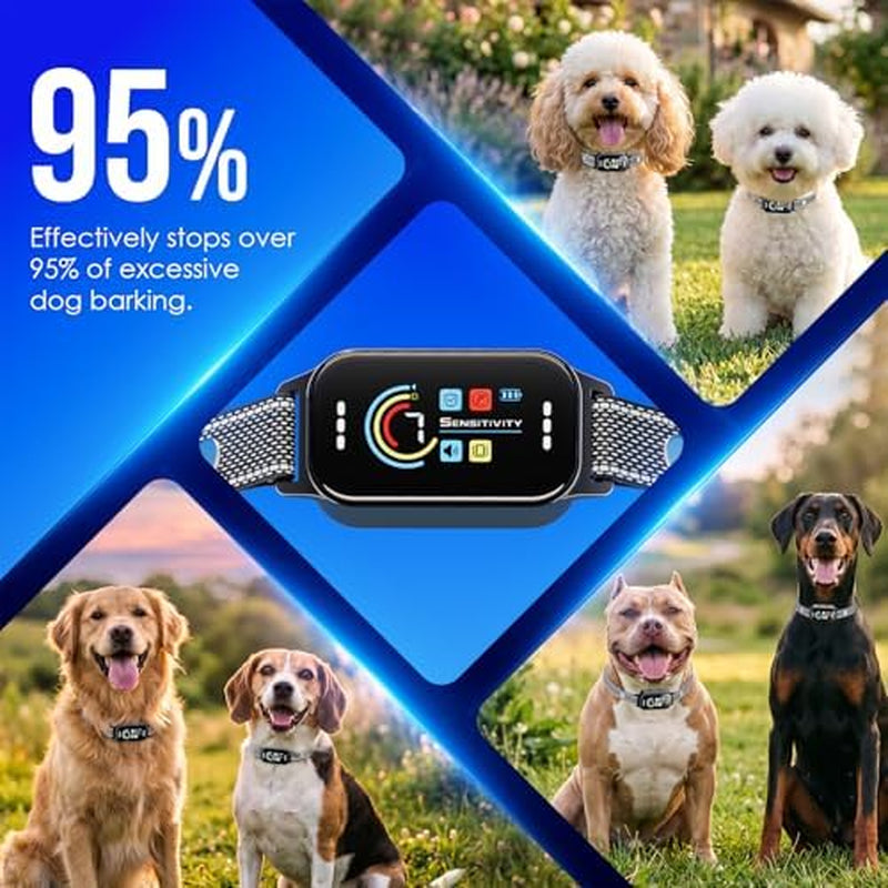 Bark Control Collar Set for Dogs - Adjustable Sensitivity and Training Modes for Pets 11-120 lbs