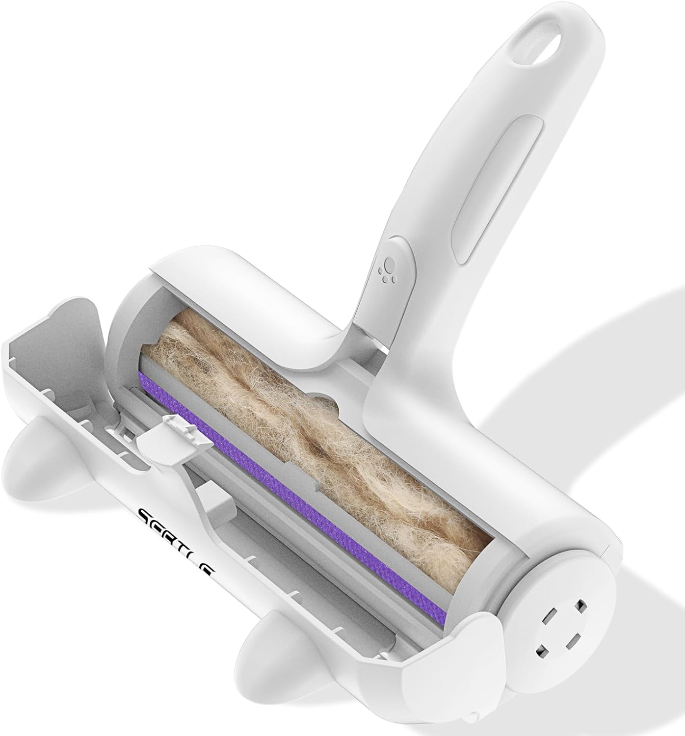 Reusable Pet Hair Remover Roller - Effective Lint Brush for Dogs and Cats, Ideal for Cleaning Fur from Carpets, Sofas, Bedding, Furniture, and Rugs, White