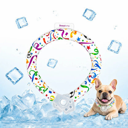 Ultimate Reusable Pet Cooling Collar - Instant 64°F Chill for Dogs & Cats | Sweat-Free, Eco-Friendly Neck Ring for Summer Adventures