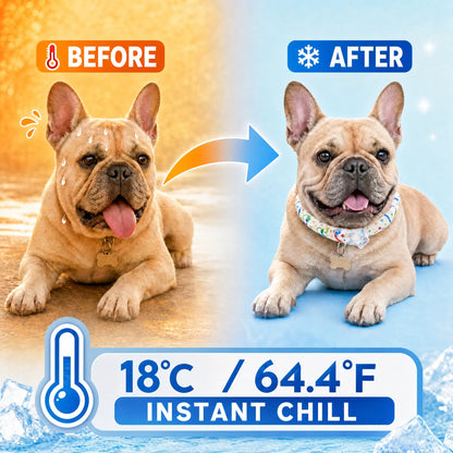Ultimate Reusable Pet Cooling Collar - Instant 64°F Chill for Dogs & Cats | Sweat-Free, Eco-Friendly Neck Ring for Summer Adventures