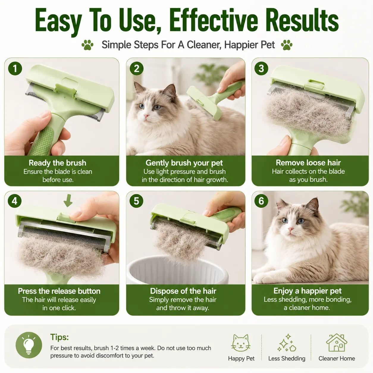 Professional Pet Deshedding Tool for Dogs and Cats - Gentle Undercoat Rake and Dematting Comb for Effective Grooming of Long-Haired Pets