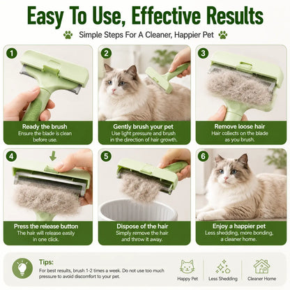 Professional Pet Deshedding Tool for Dogs and Cats - Gentle Undercoat Rake and Dematting Comb for Effective Grooming of Long-Haired Pets