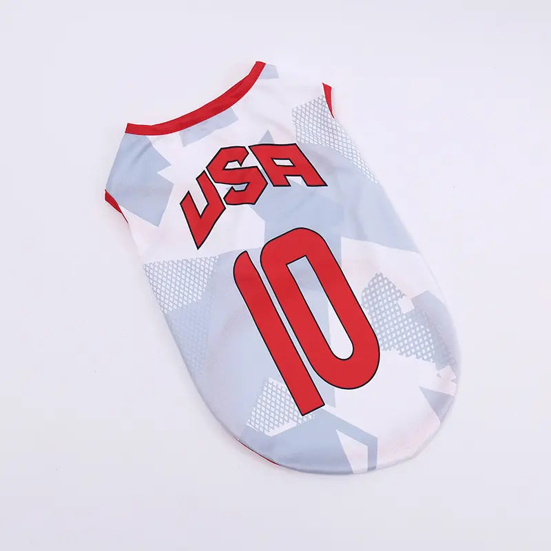 Lightweight Summer Pet Soccer Jersey Vest for Dogs and Cats - Breathable Sleeveless Team-Inspired Apparel for Small to Medium Pets