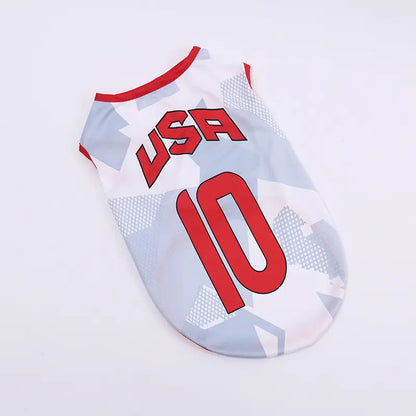 Lightweight Summer Pet Soccer Jersey Vest for Dogs and Cats - Breathable Sleeveless Team-Inspired Apparel for Small to Medium Pets