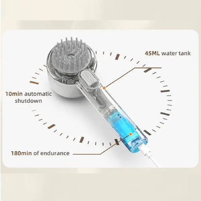Fresh Fur 2-in-1 Pet Steam Shower Brush and Spray Grooming Comb for Cats and Dogs - Deshedding and Grooming Tool
