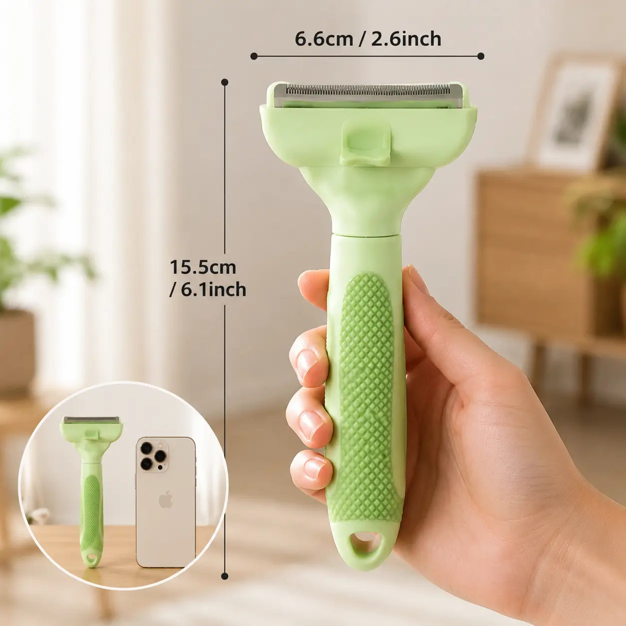 Professional Pet Deshedding Tool for Dogs and Cats - Gentle Undercoat Rake and Dematting Comb for Effective Grooming of Long-Haired Pets