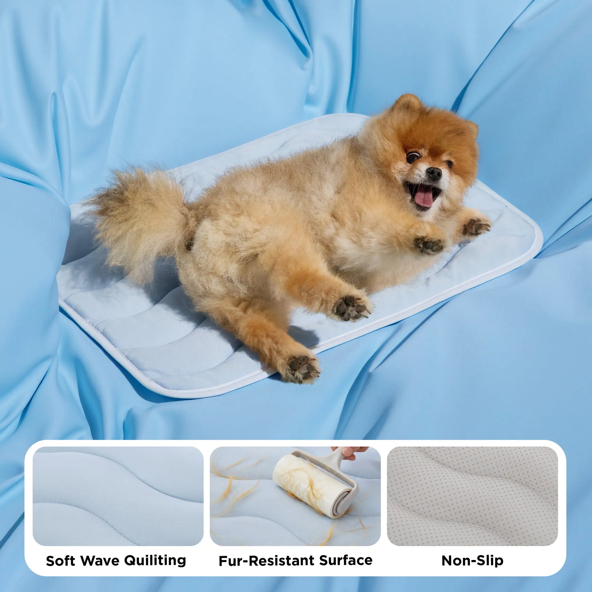 Bedsure Washable Cooling Mat for Dogs – Q-MAX>0.4 Non-Slip Summer Crate Bed for Large Dogs, No Gel or Electricity Required