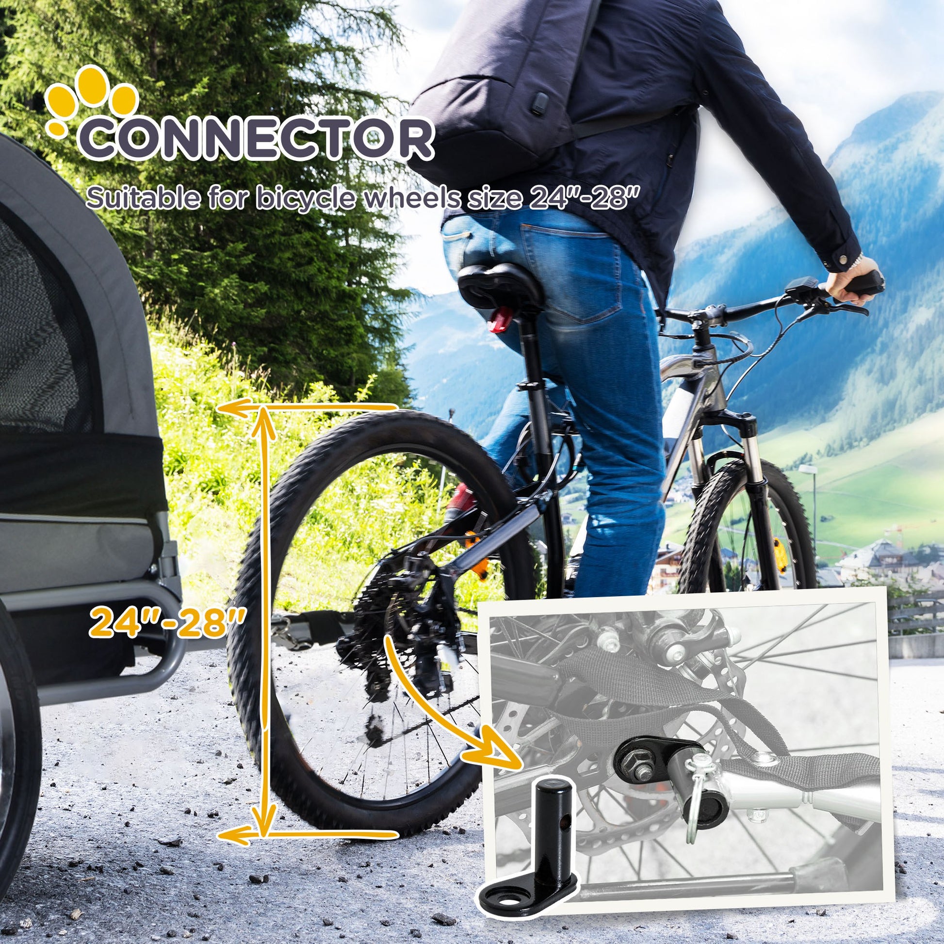 Pet Carrier and Bicycle Trailer for Small to Medium Dogs and Cats - Black and Blue