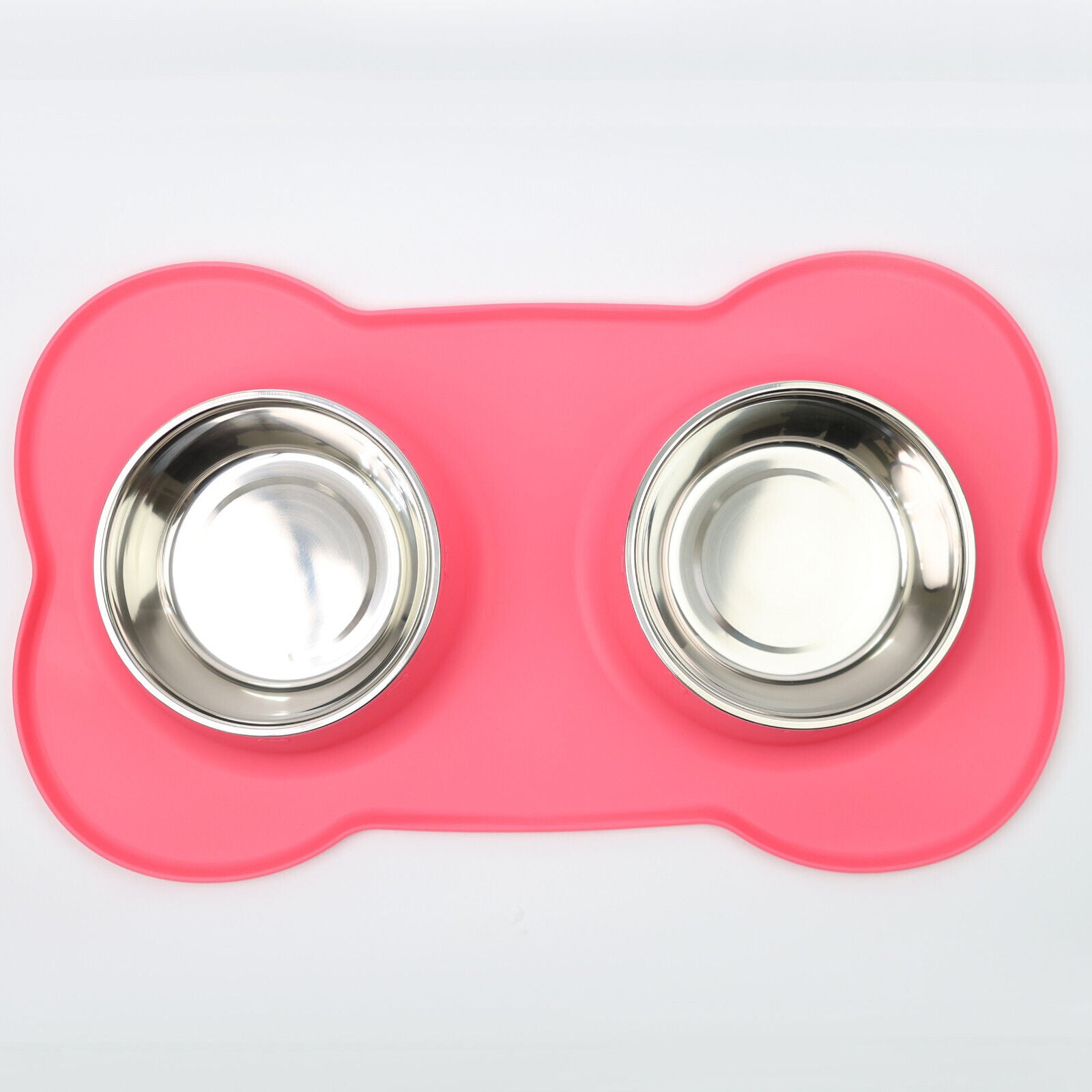 Double Stainless Steel Pet Bowl Set with Non-Slip Base for Food and Water