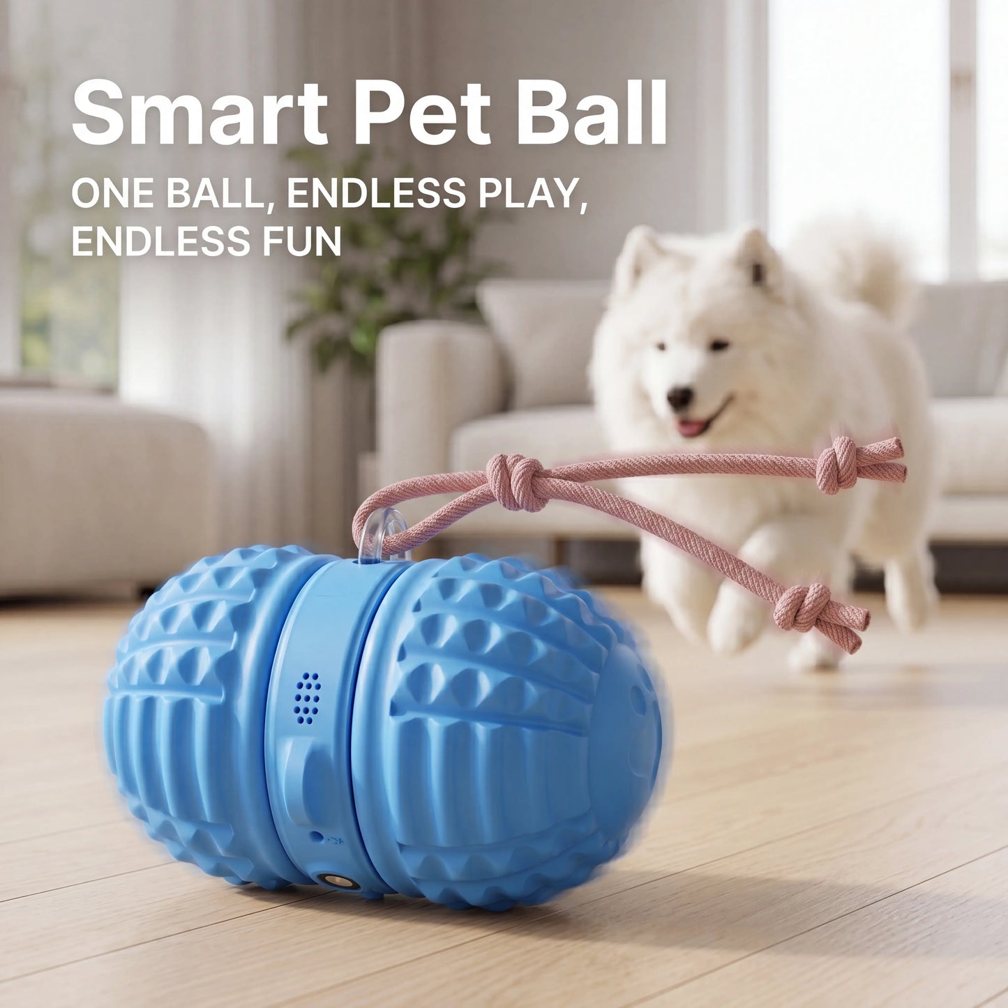 Smartwell Interactive Motion-Activated Dog Toy Ball with Voice Recording and Quiet Mode for Small to Medium Indoor Dogs