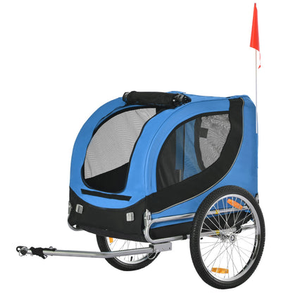 Pet Carrier and Bicycle Trailer for Small to Medium Dogs and Cats - Black and Blue
