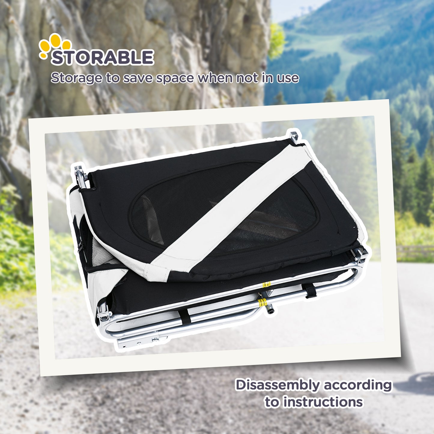 Pet Carrier and Bicycle Trailer for Small to Medium Dogs and Cats - Black and Blue