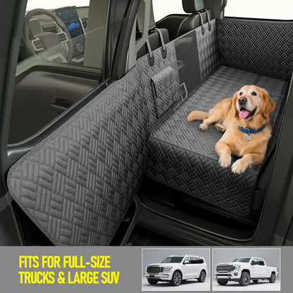 Premium Waterproof Dog Car Seat Cover with Rigid Base, Supports Up to 400 lbs | Innovative Hammock-Style Back Seat Extender for Cars, SUVs, and Full-Size Trucks (Available in Small and Large Sizes)