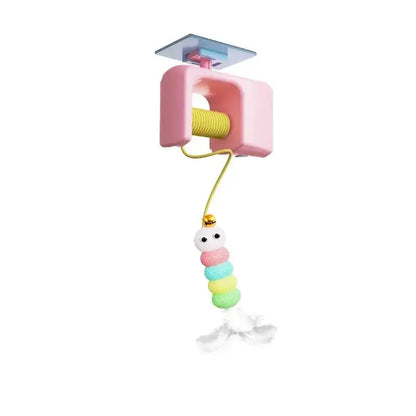 Interactive Retractable Bungee Cat Toy - Automatic Hanging Door Teaser, USB Rechargeable Self-Play Exercise Device for Indoor Boredom Relief and Pet Training