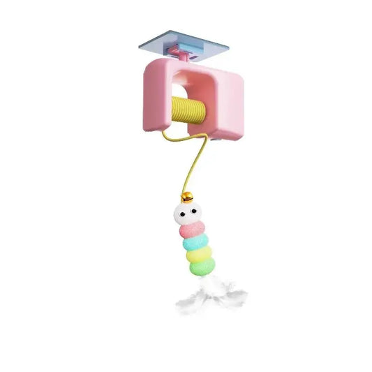 Interactive Retractable Bungee Cat Toy - Automatic Hanging Door Teaser, USB Rechargeable Self-Play Exercise Device for Indoor Boredom Relief and Pet Training