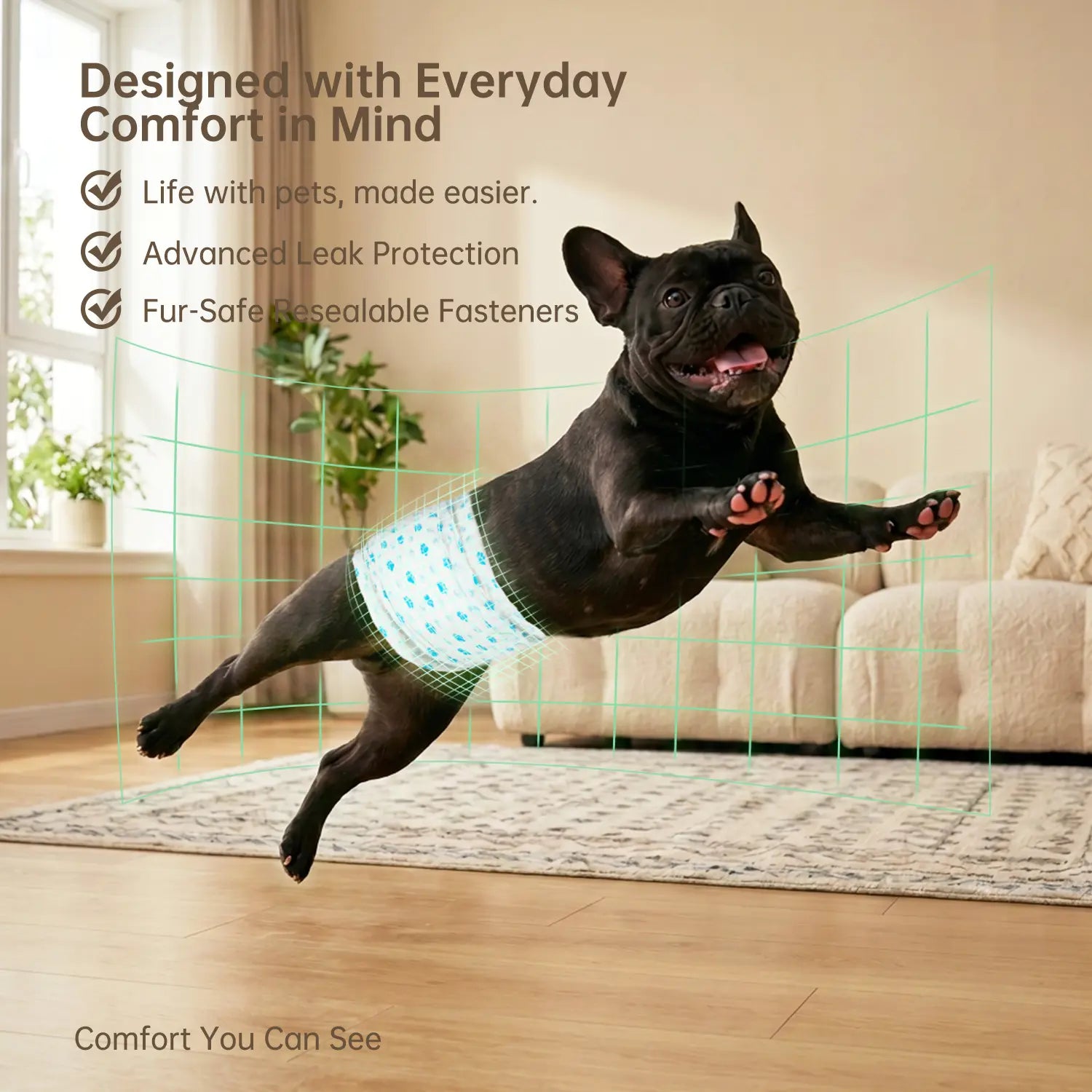 Disposable Male Dog Wraps - Soft Dog Diapers for Small Male Dogs, 12-Pack
