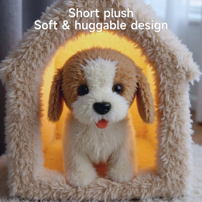 TUMAMA Interactive Realistic Puppy Toy - Walking and Barking Plush Dog with Leash, Songs, Touch and Voice Activation, DIY Feeding Set for Imaginative Play and Emotional Development