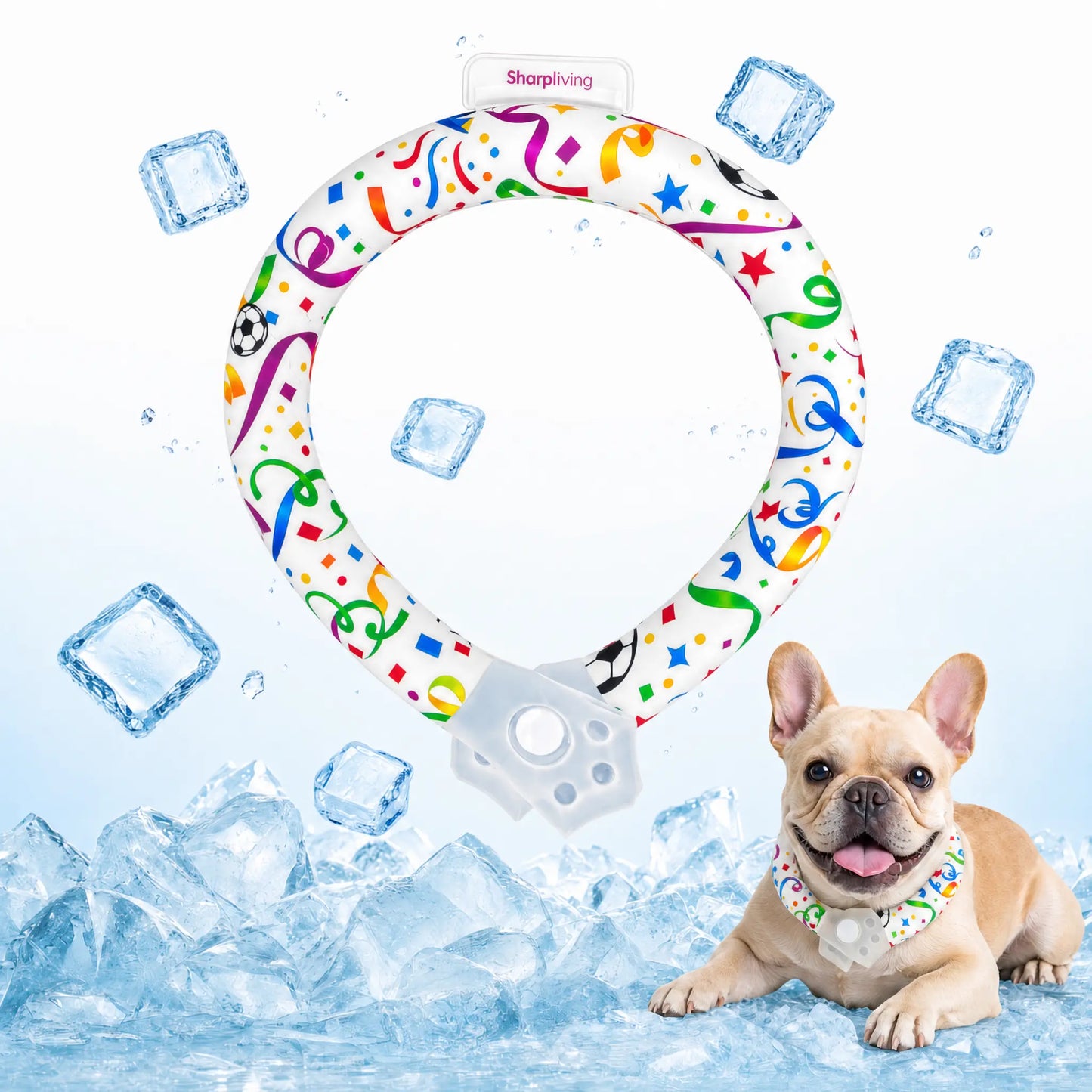 Ultimate Reusable Pet Cooling Collar - Instant 64°F Chill for Dogs & Cats | Sweat-Free, Eco-Friendly Neck Ring for Summer Adventures