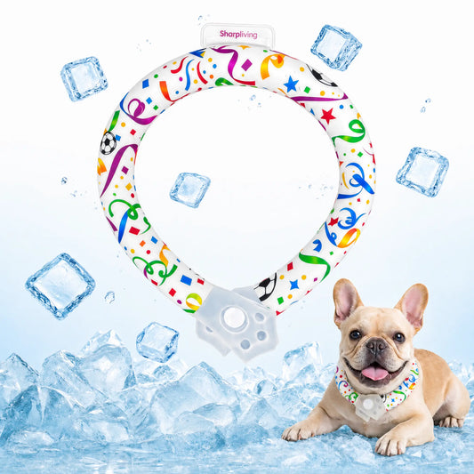 Ultimate Reusable Pet Cooling Collar - Instant 64°F Chill for Dogs & Cats | Sweat-Free, Eco-Friendly Neck Ring for Summer Adventures