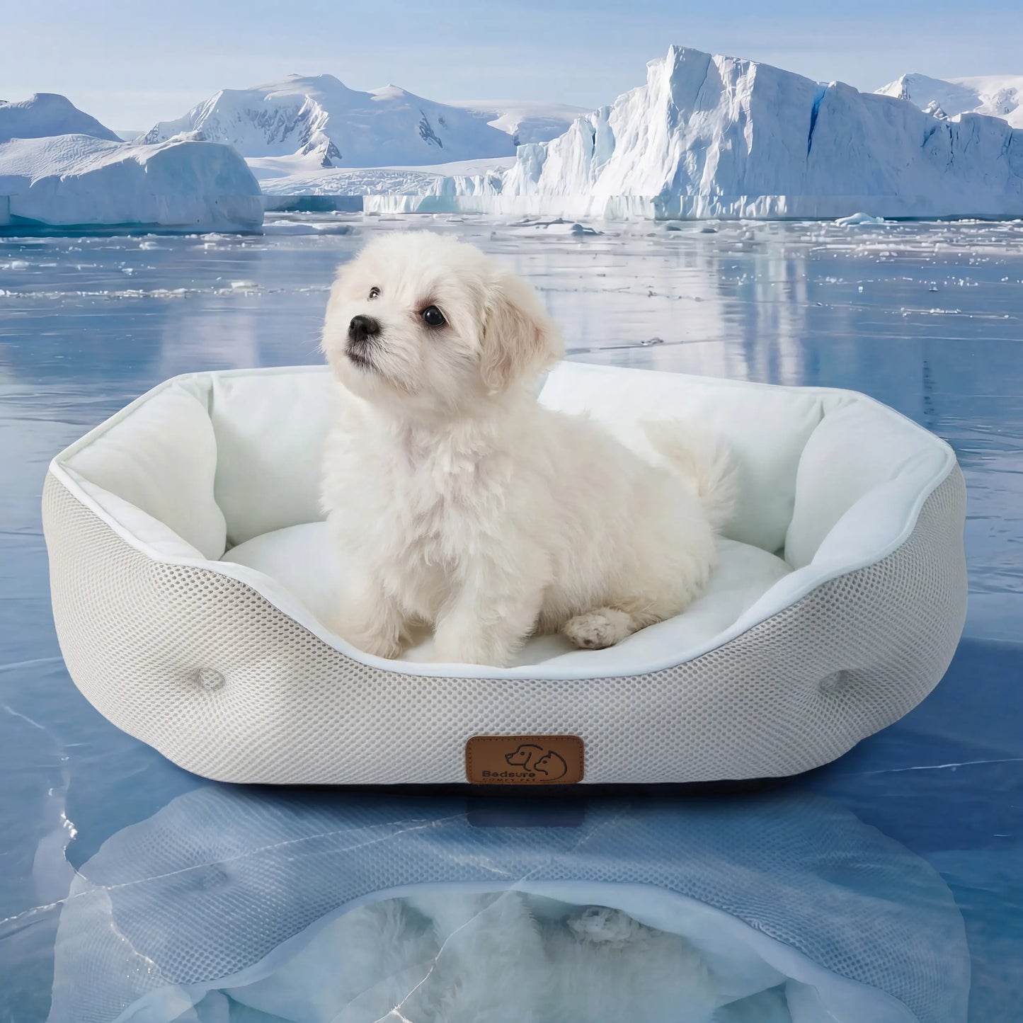 Bedsure Washable Cooling Mat for Dogs – Q-MAX>0.4 Non-Slip Summer Crate Bed for Large Dogs, No Gel or Electricity Required