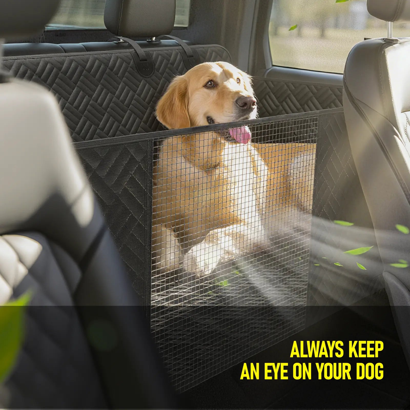 Premium Waterproof Dog Car Seat Cover with Rigid Base, Supports Up to 400 lbs | Innovative Hammock-Style Back Seat Extender for Cars, SUVs, and Full-Size Trucks (Available in Small and Large Sizes)
