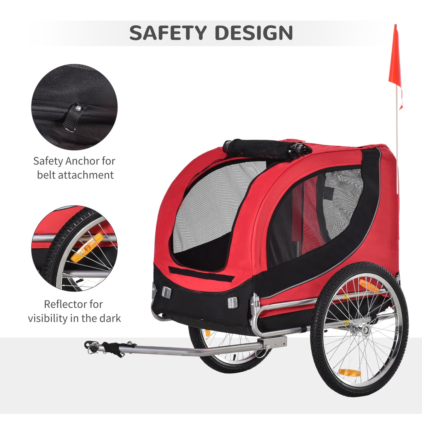 Pet Carrier and Bicycle Trailer for Small to Medium Dogs and Cats - Black and Blue