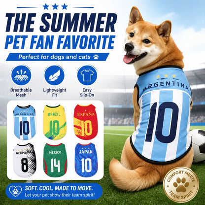 Lightweight Summer Pet Soccer Jersey Vest for Dogs and Cats - Breathable Sleeveless Team-Inspired Apparel for Small to Medium Pets