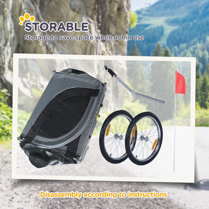 Pet Carrier and Bicycle Trailer for Small to Medium Dogs and Cats - Black and Blue