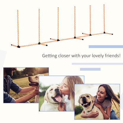 Professional Dog Agility Weave Pole Training Obstacle Course Set with Whistle