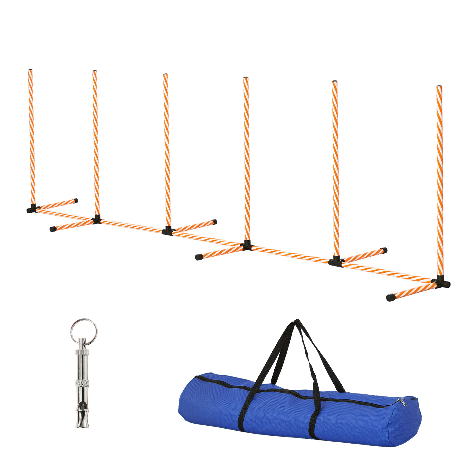 Professional Dog Agility Weave Pole Training Obstacle Course Set with Whistle