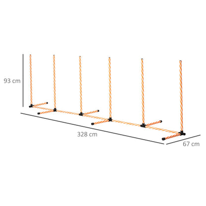 Professional Dog Agility Weave Pole Training Obstacle Course Set with Whistle